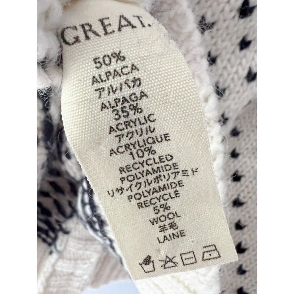 THE GREAT. Cream and Black Patterned Cardigan - Picture 8 of 14